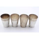 4 x Antique / Vintage Stamped .835 Continental SILVER Plain Shot Glasses (94g) // Height - 4.2cm