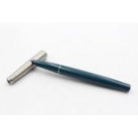 Vintage PARKER 51 Teal FOUNTAIN PEN w/ Brushed Steel Cap WRITING // Vintage PARKER 51 Teal