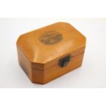 Antique MAUCHLINE WARE Wooden Trinket Box w/ Walton on the Naze Scene // Dimensions - 10.5cm(w) x