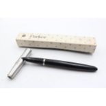 Vintage PARKER 51 Black FOUNTAIN PEN w/ Brushed Steel Cap WRITING Boxed // Vintage PARKER 51 Black