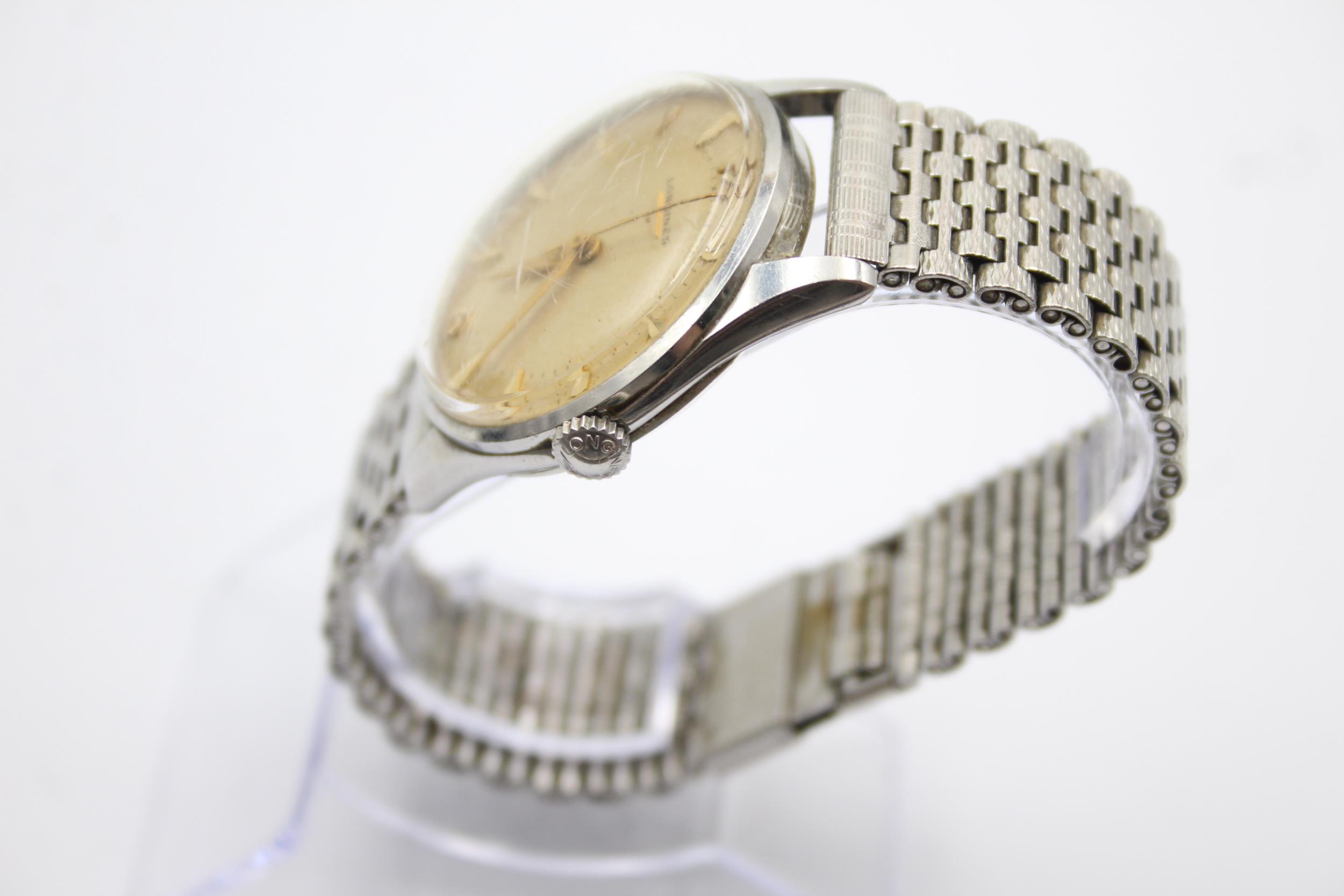 Vintage Gents LONGINES 1950'S Stainless Steel WRISTWATCH Hand-Wind WORKING // Vintage Gents LONGINES - Image 3 of 4
