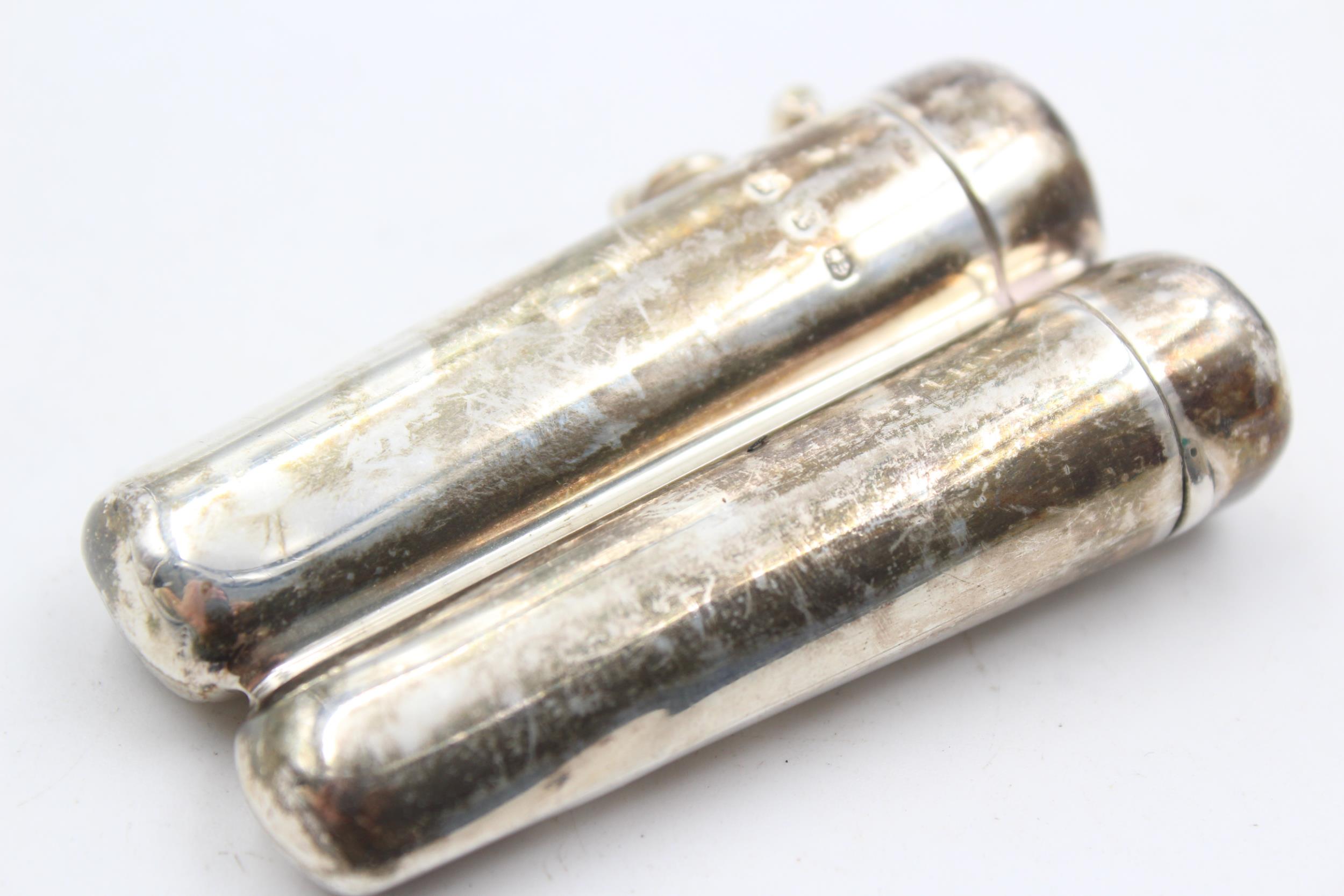 Antique Victorian 1897 Birmingham STERLING SILVER Double Cheroot Case (36g) // Maker -