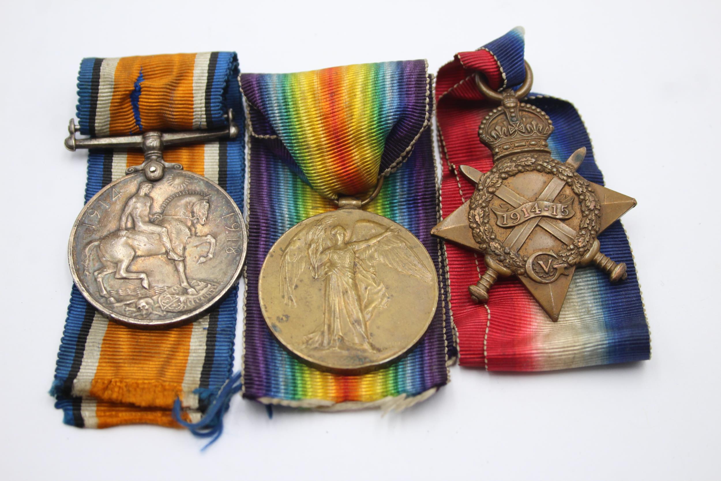 WW1 1914-15 Star Trio w/ Original Ribbons To 23968 PTE SHT A?.J Nolan Liverpool // In antique - Image 2 of 5