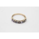 9ct Gold Diamond And Tanzanite Seven Stone Style Ring (1.6g) Size P