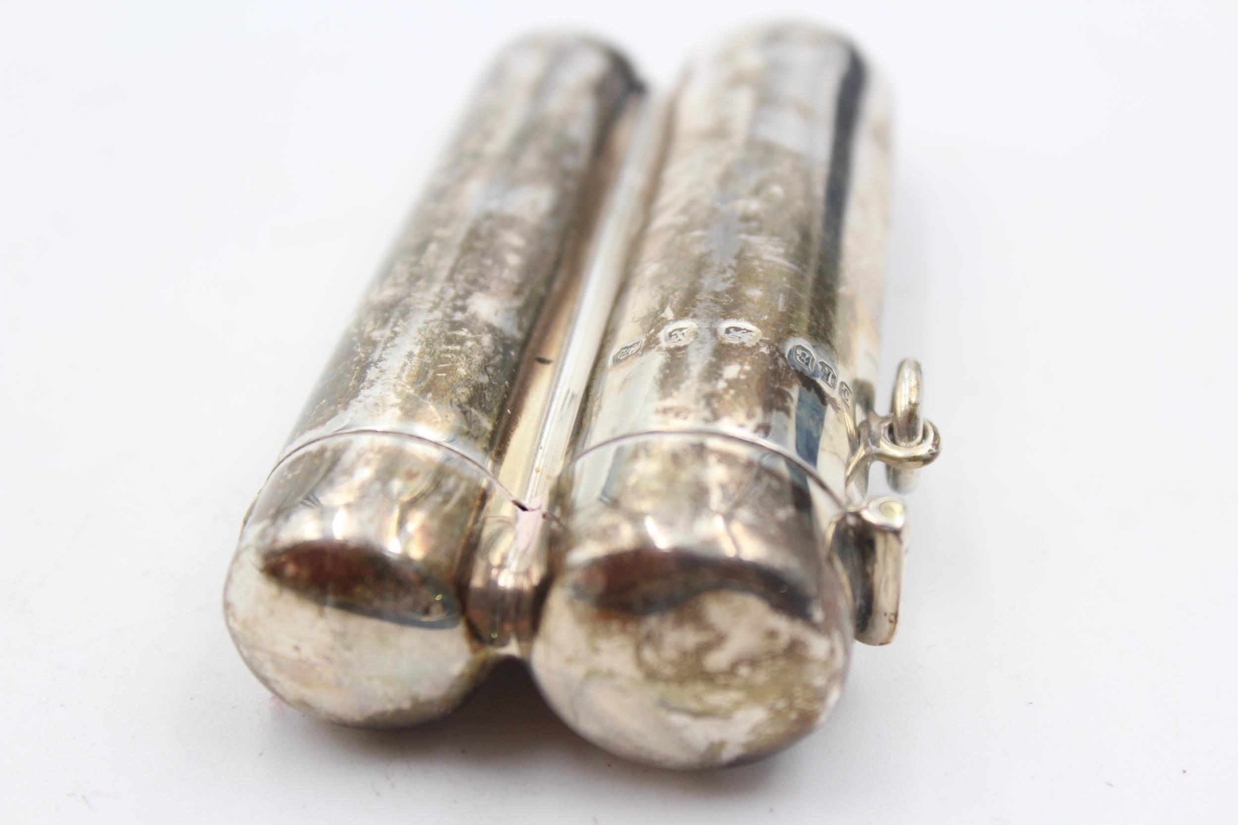 Antique Victorian 1897 Birmingham STERLING SILVER Double Cheroot Case (36g) // Maker - - Image 5 of 7