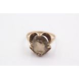 9ct Gold Vintage Smoky Quartz Buttercup Setting Ring (3.1g) Size O