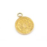 Senior Cup Winners 1939 - 40 9ct gold fob medal from Liverpool County Football Association in
