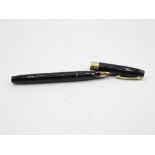 Vintage SHEAFFER Imperial Black FOUNTAIN PEN w/ 14ct Gold Nib WRITING