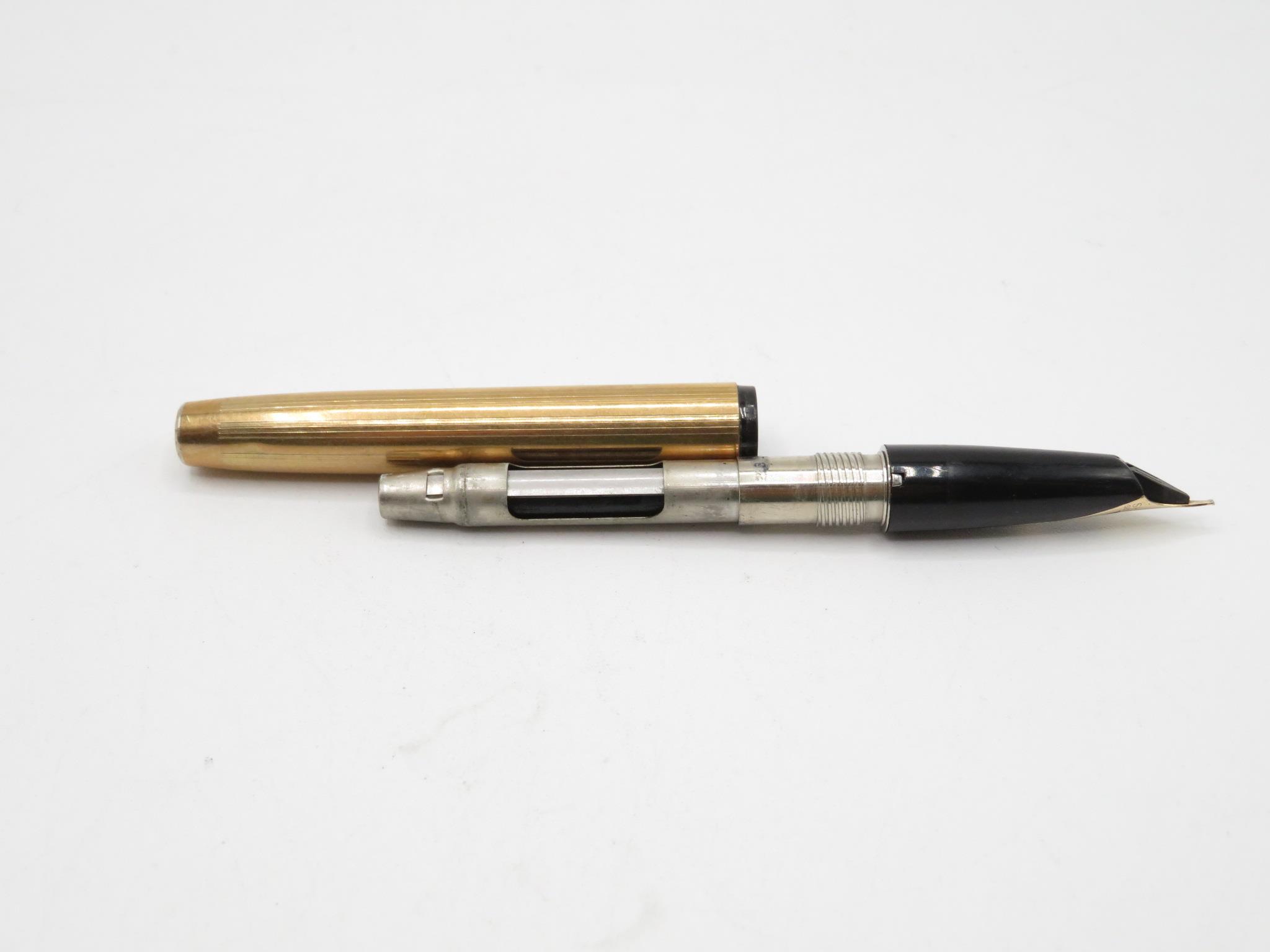 Vintage SHEAFFER Imperial Gold Plated FOUNTAIN PEN w/ 14ct Nib WRITING (24g) - Image 3 of 3