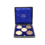 Boxed set of Borough of East Ham Education Committee medals 5x silver weighing 89.5g and 2x bronze