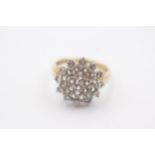 9ct Gold White Gemstone Cluster Cocktail Ring (3.7g) Size Q