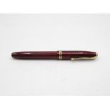 Vintage CONWAY STEWART 74 Red FOUNTAIN PEN w/ 14ct Gold Nib WRITING