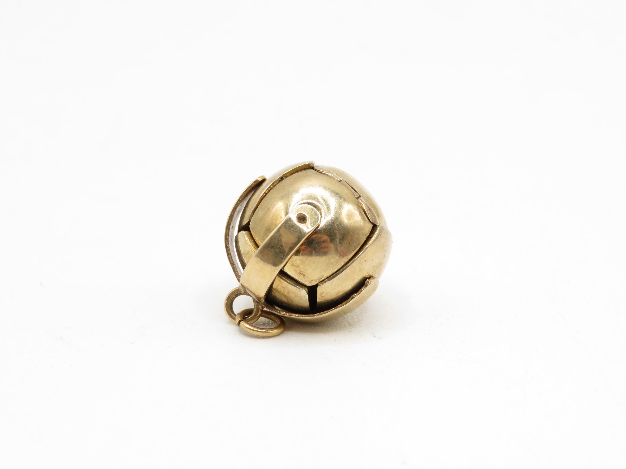 9ct gold on silver Masonic puzzle ball 7.9g 16.5mm dia.