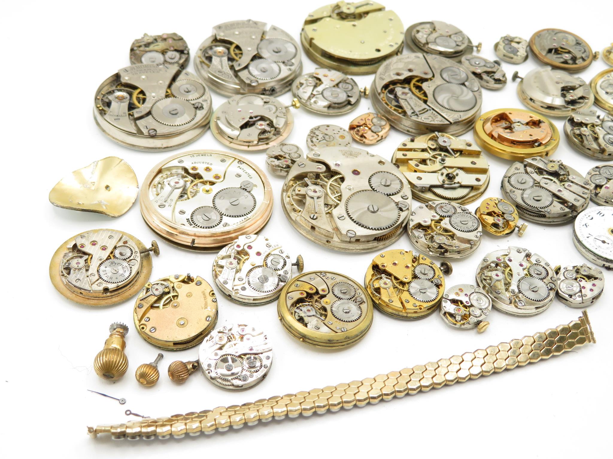 Bag of pocket watch and wristwatch movements 632g - Image 10 of 11