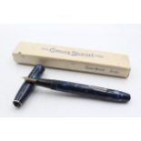 Vintage CONWAY STEWART 15 Navy FOUNTAIN PEN w/ 14ct Gold Nib WRITING Boxed