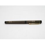 Vintage SHEAFFER Targa Black FOUNTAIN PEN w/ 14ct Gold Nib WRITING