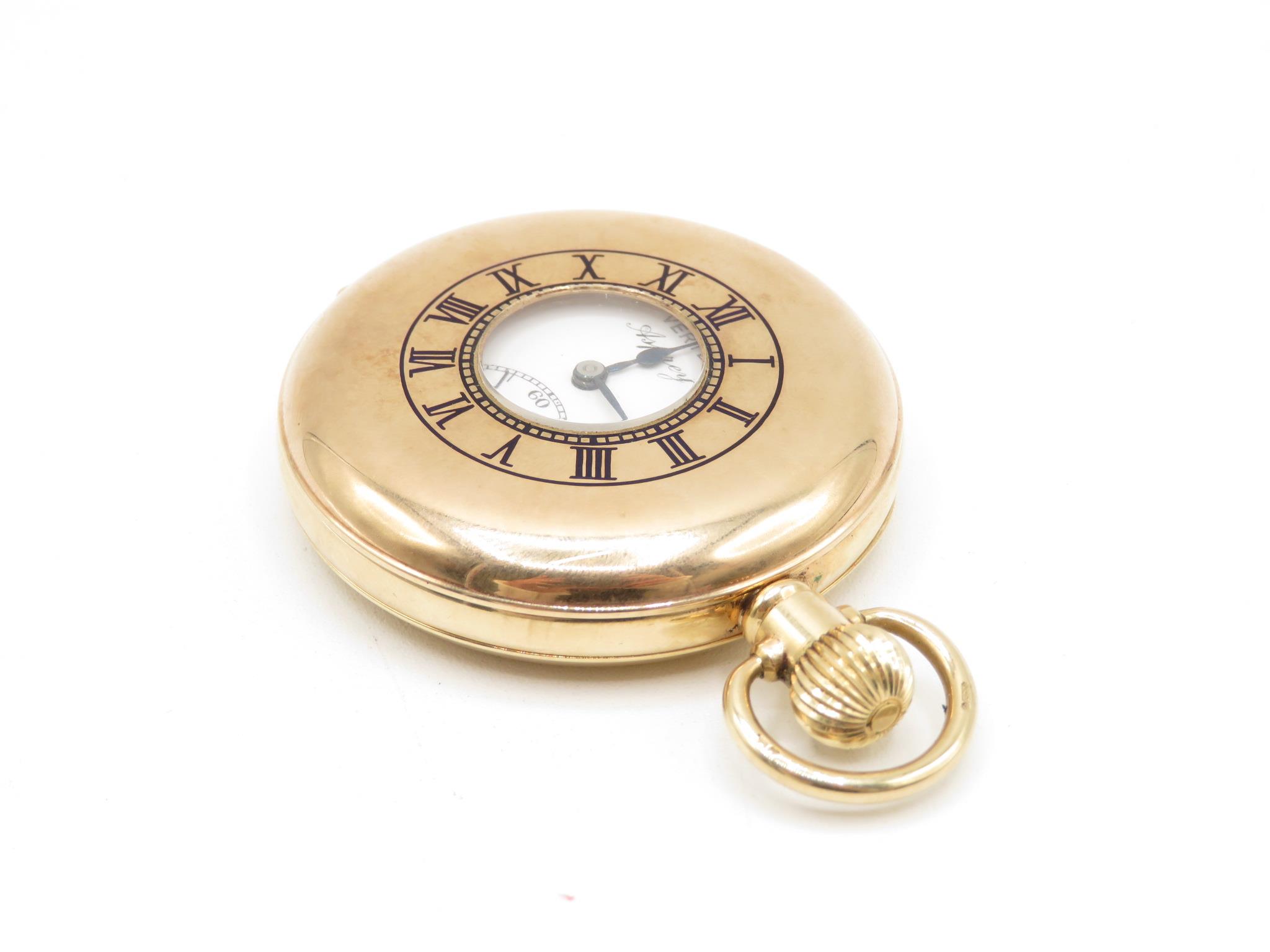 9ct gold gent's pocket watch by Vertex for Asprey signed 50 years loyal service J Summers and Sons - Image 6 of 9