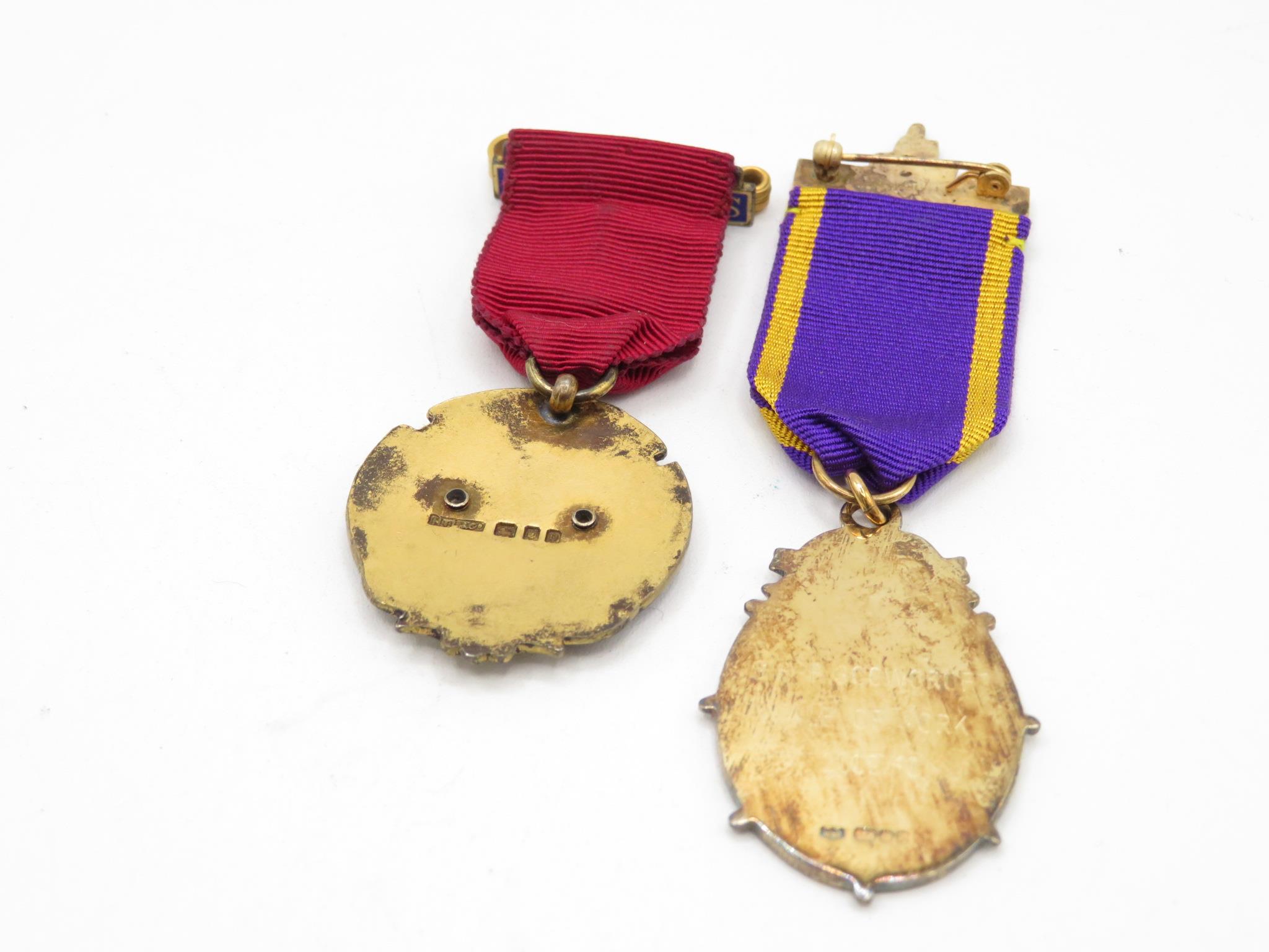 Silver and enamel Masonic medals 52g - Image 3 of 3