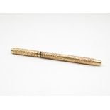 14ct gold Swan pen embossed to Frederick Flinders total weight 19.7g