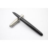 Vintage PARKER 51 Black FOUNTAIN PEN w/ Brushed Steel Cap WRITING