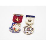 Silver and enamel Masonic medals 41g