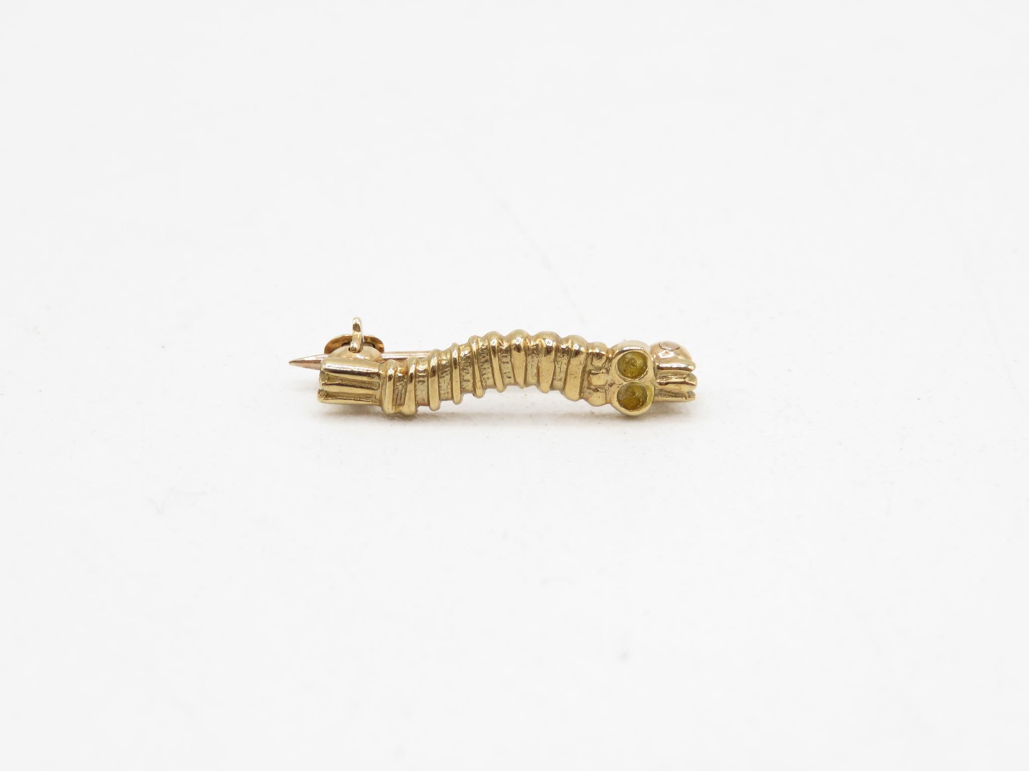 Original gold Caterpillar Club brooch to J Borderson awarded by Caterpillar Club for Parachute