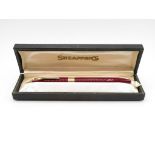 Vintage SHEAFFER Snorkel Burgundy FOUNTAIN PEN w/ Steel Nib WRITING Boxed