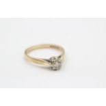 9ct gold diamond round brilliant cut solitaire ring (1.8g) Size L