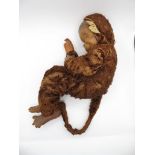 Vintage Mohair MONCHICHI MONKEY Soft Toy With Original Rubber Face & Hands // Approx Dimensions