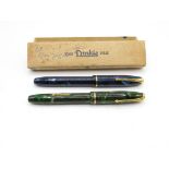 2 x Vintage CONWAY STEWART Dinkie 550 Fountain Pens w/ 14ct Gold Nibs WRITING // 2 x Vintage