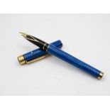 Vintage SHEAFFER Targa Blue Lacquer FOUNTAIN PEN w/ 14ct Gold Nib WRITING // Vintage SHEAFFER