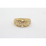 18ct gold vintage diamond set dress ring (2.8g) Size N