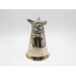 Vintage Silver Plated Fox Stirrup Cup by PM Italy // Height- 11cm In vintage condition Signs of