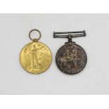 WWI Medal pair named 241774 Pte. T.W. Emerson Scottish Rifles