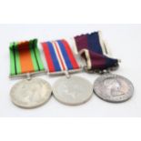 WW2-ER.II RAF Officers Medal Group Inc War & Defence Medals, ER.II Long Service // WW2-ER.II RAF