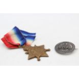 WW1 1914 Mons Star & Silver War Badge Named 3687 Pte W. Yeomans 2/Notts & Derby // WW1 1914 Mons