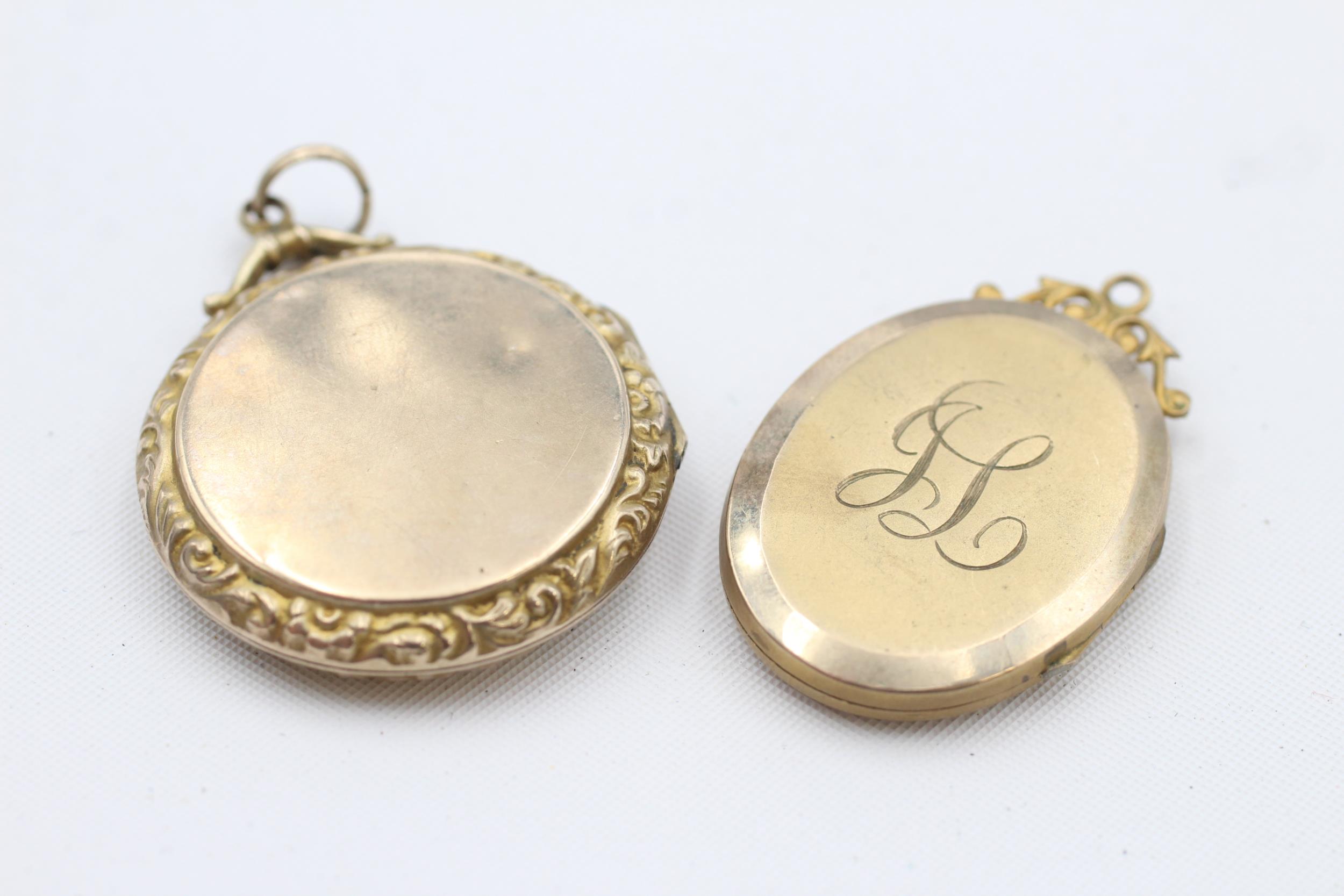 2 x 9ct back & front gold antique paste & seed pearl set lockets (13.2g) - Image 4 of 4