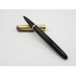 Vintage PARKER 51 Black FOUNTAIN PEN w/ Rolled Gold Cap WRITING