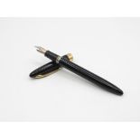 Vintage SHEAFFER Snorkel Black FOUNTAIN PEN w/ 14ct Gold Nib WRITING