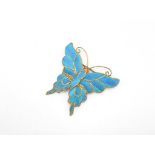 A Tian-Tsui Kingfisher Feather Butterfly Brooch