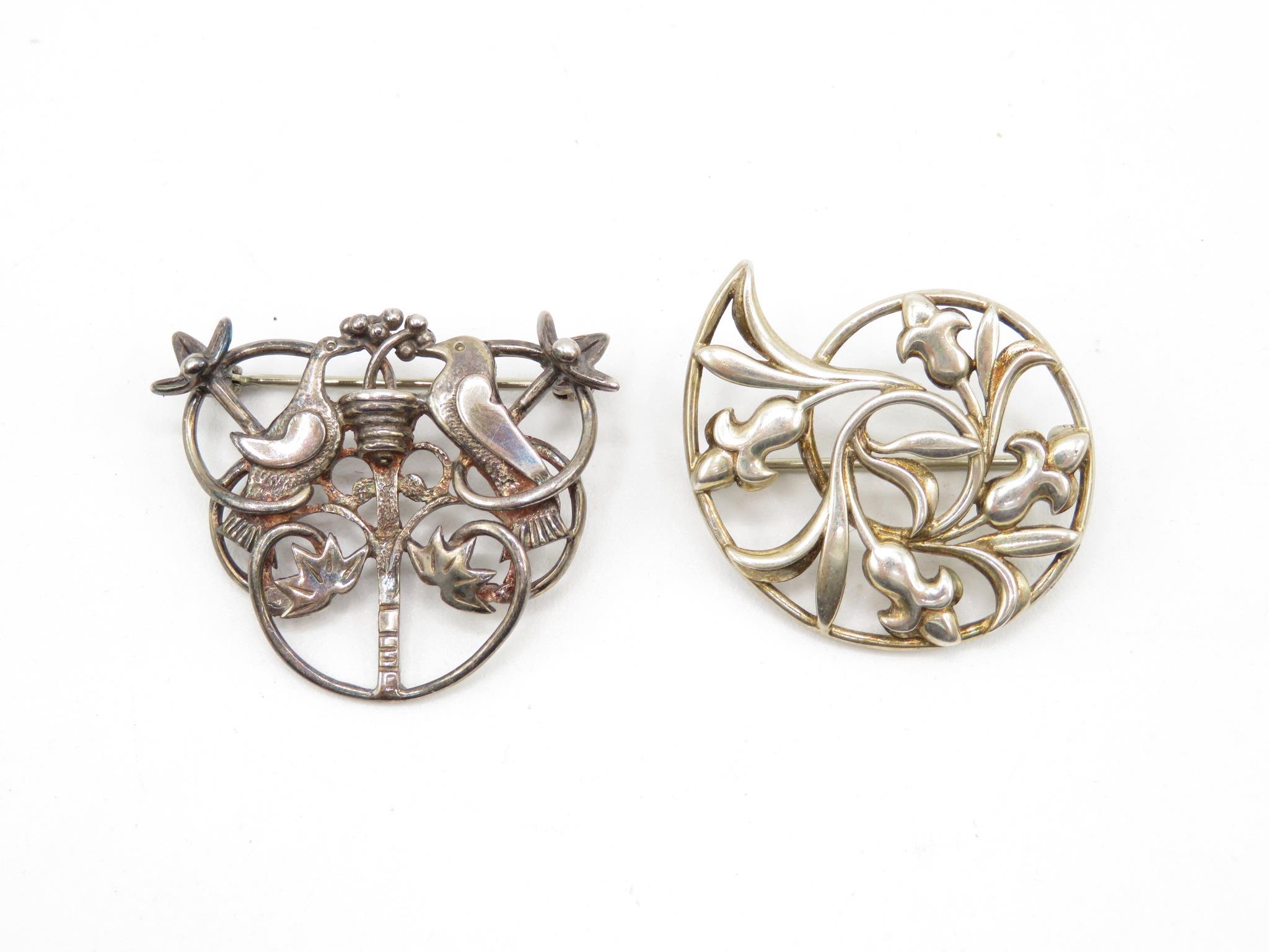 Two Silver Brooches By Ola Gorie (13g)