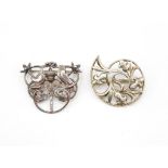 Two Silver Brooches By Ola Gorie (13g)