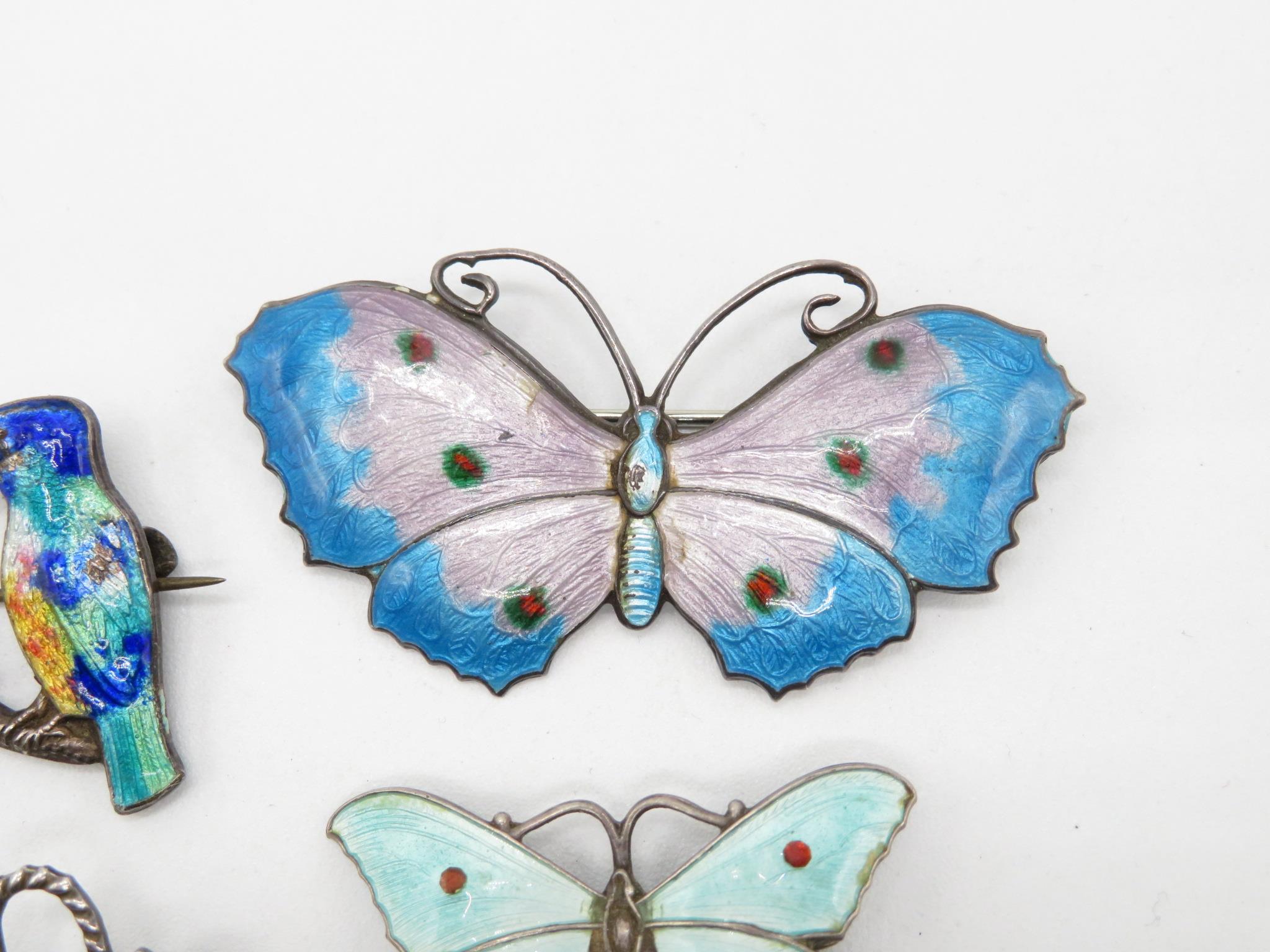 Four Antique Silver Enamel Brooches (25g) - Image 2 of 6