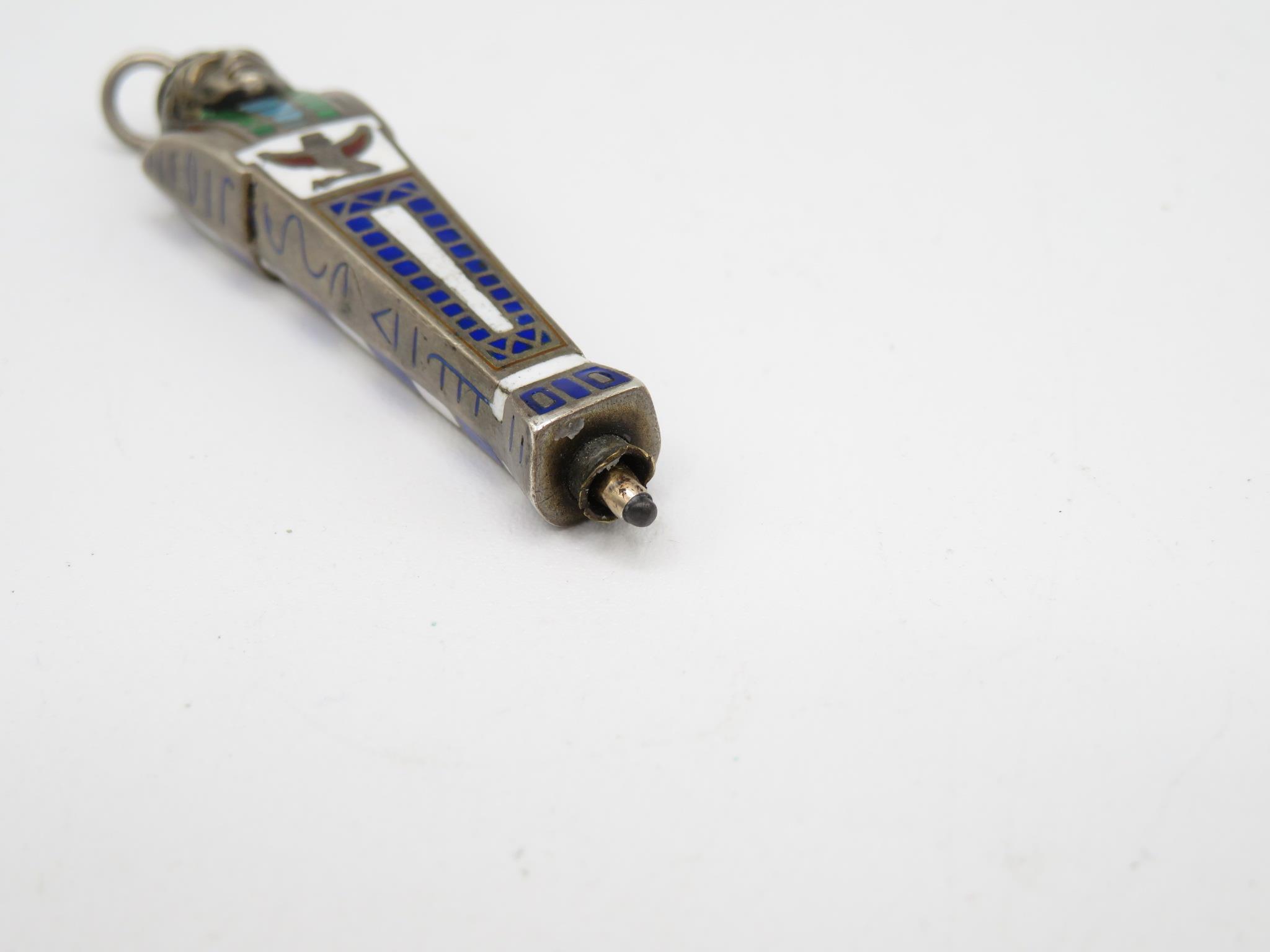 A Collection Of 19th And Early 20th Century Egyptian Revival Jewellery Including A Silver Pencil ( - Image 4 of 8