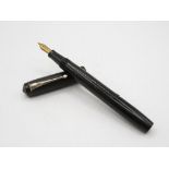 Vintage CONWAY STEWART The Universal Pen Black FOUNTAIN PEN w/ 14ct Gold Nib