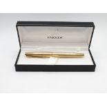 Vintage PARKER 61 Gold Plated FOUNTAIN PEN w/ Gold Plate Nib WRITING (21g)