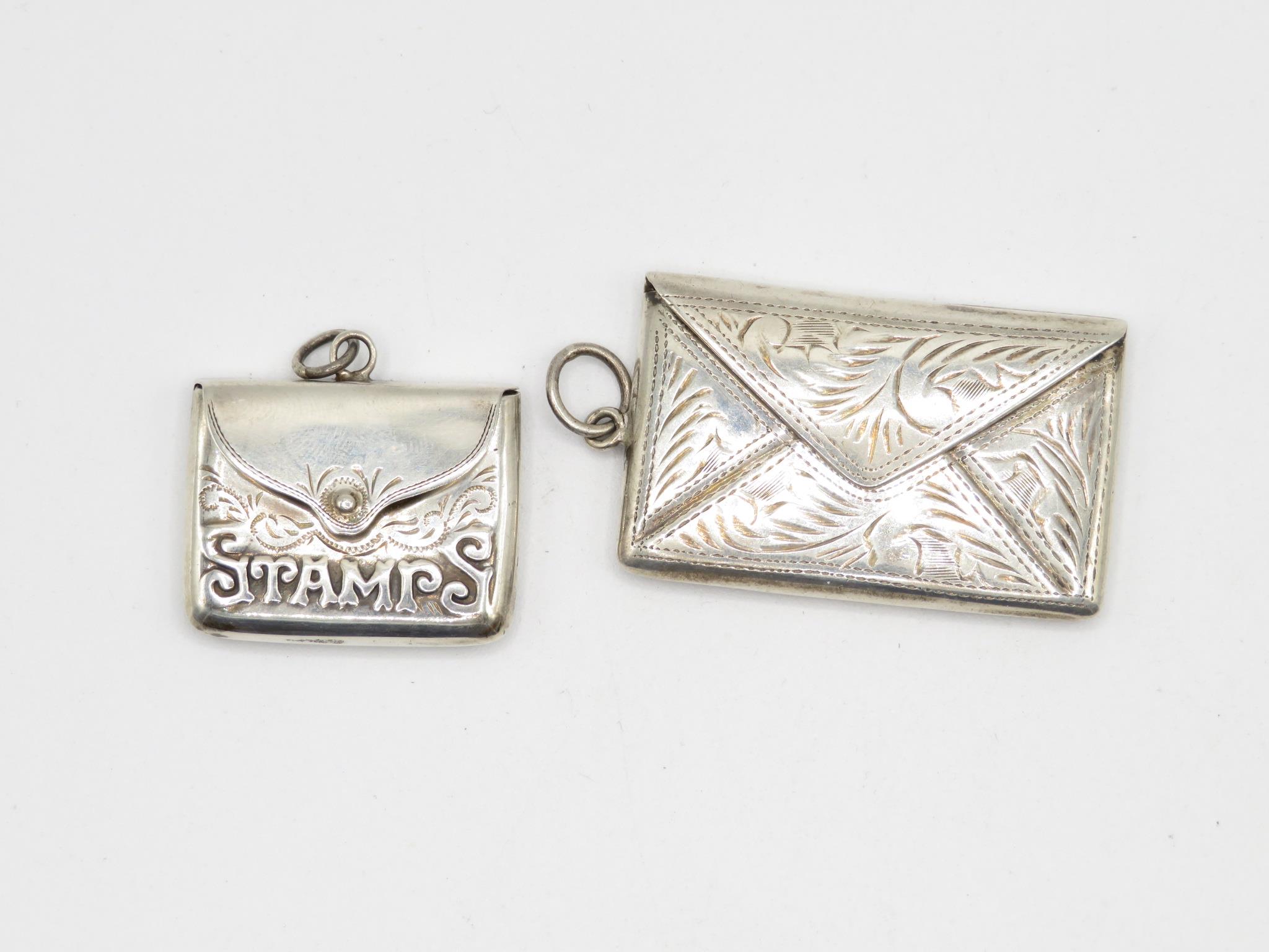 Two Silver Stamp Holder Pendants (21g)