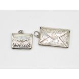 Two Silver Stamp Holder Pendants (21g)