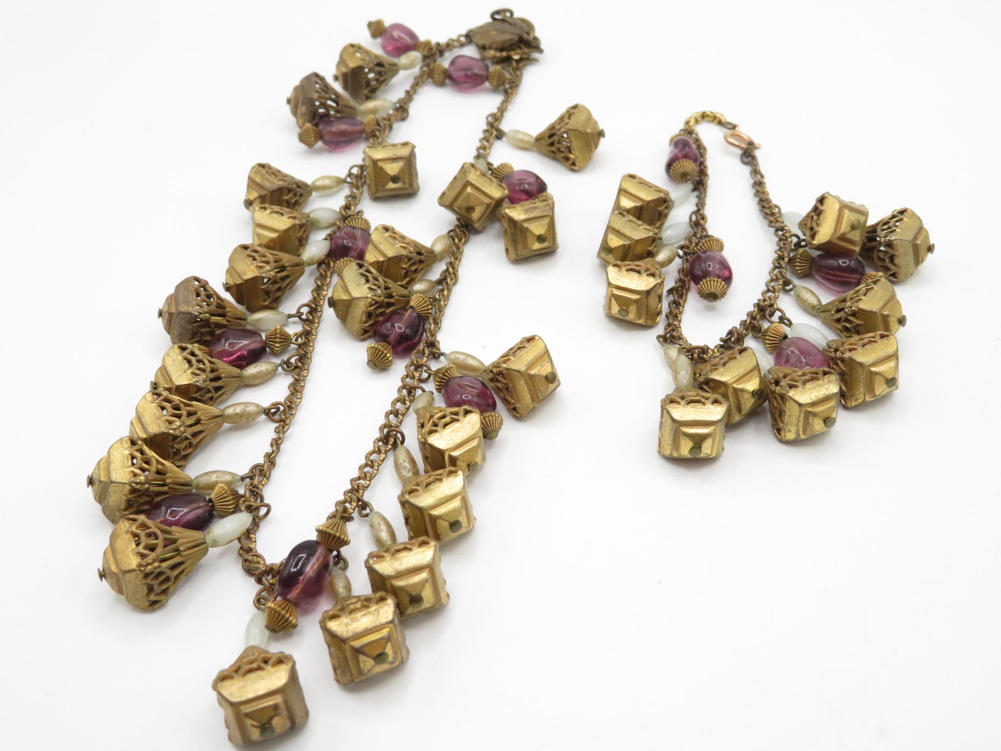 A 1930s Czech Beaded Necklace And Bracelet Set - Image 2 of 3