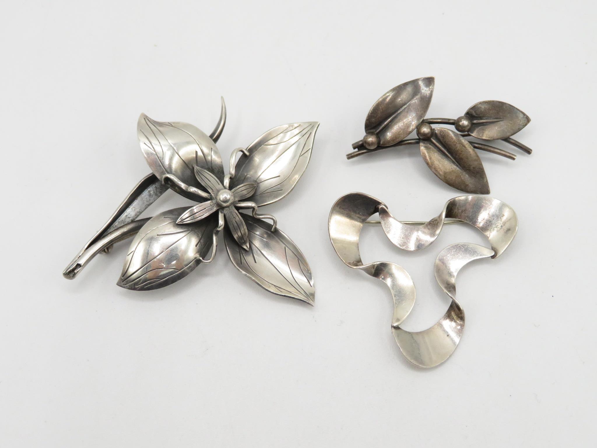 Three Scandinavian Silver Brooches (25g)